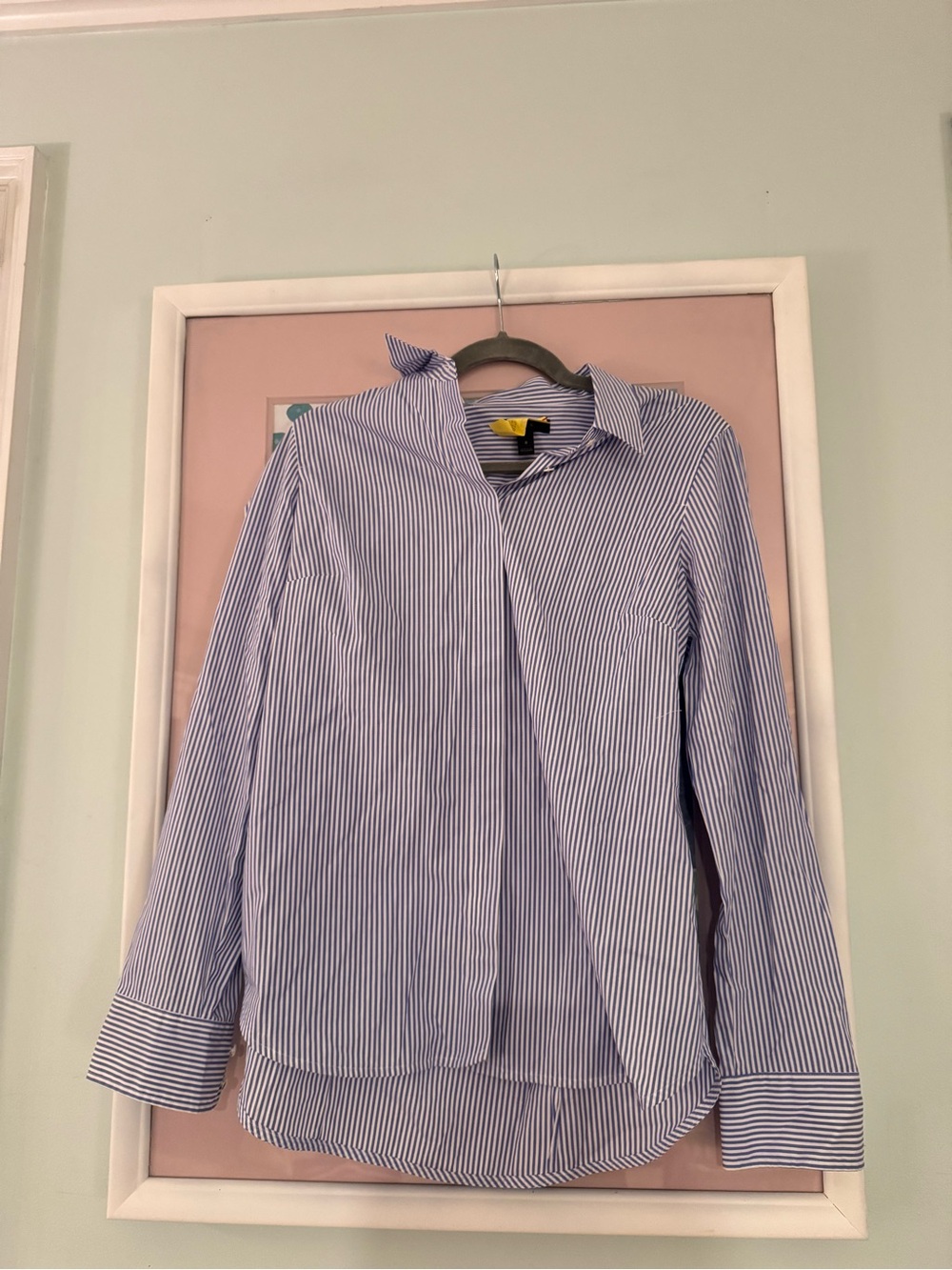 J. Crew Women’s Blue and White Pinstripe Button-Down Shirt